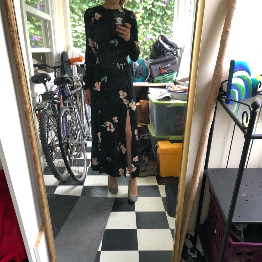 Reformation Long Sleeved Floral Dress
